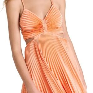 A.L.C. Coral orange Pleated mini Dress